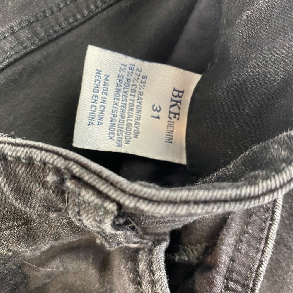 BKE Denim Gabby High Rise Curvy Fit Ankle Tall Black Jeans Distressed Size 31* - Picture 6 of 8